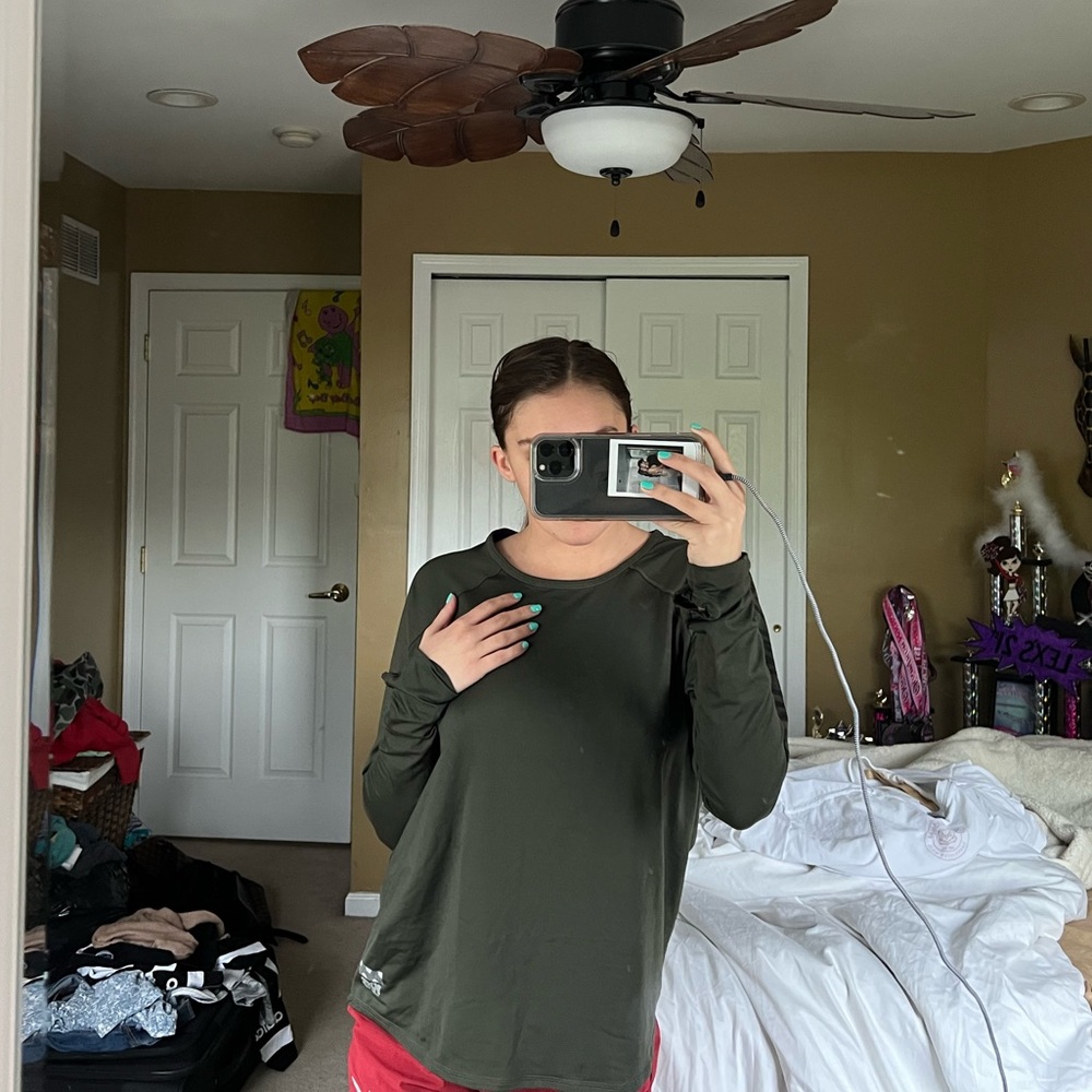 Olive green PINK long sleeve